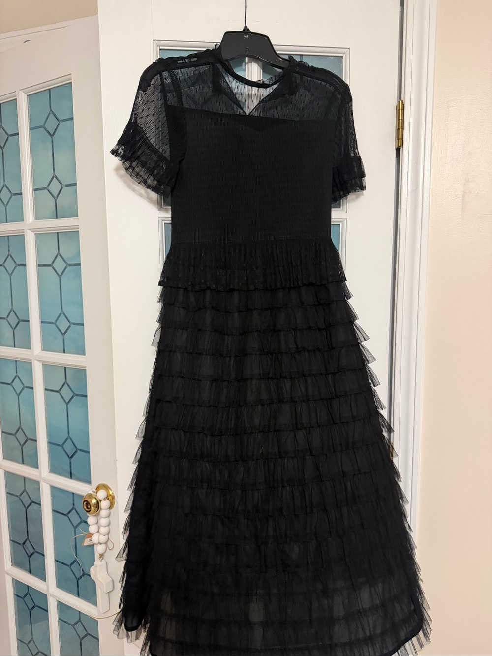 Women s' Black Tiered Tulle Party Dress